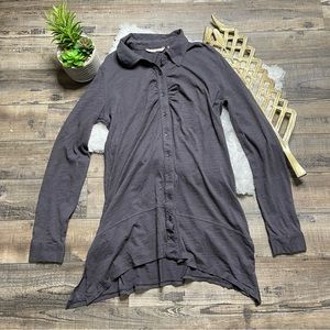 Soft Surroundings Gathered Button Down Long Sleeve Tunic